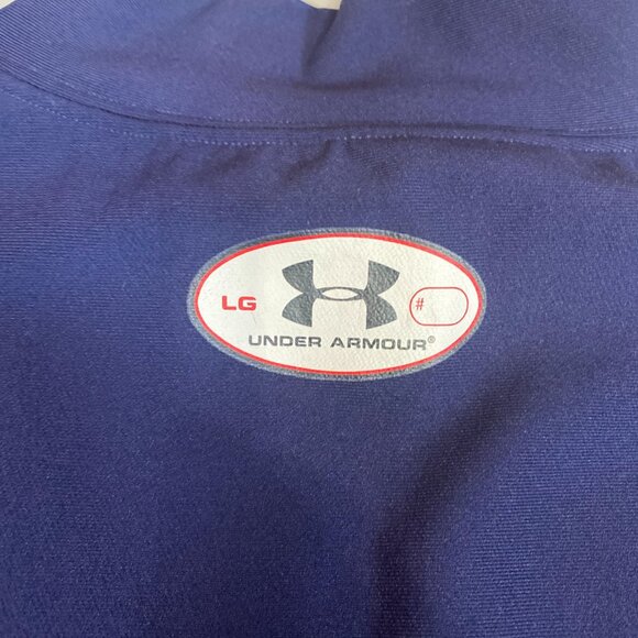 Under Armour Long Sleeve Mock Turtleneck L Nylon Blue Activewear Shirt - Picture 6 of 6